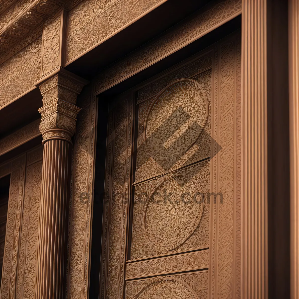 Picture of Ancient Upright Door in Architectural Wall