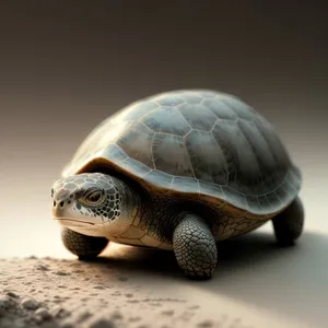 Protective Shell: Terrapin Turtle in a Desert Habitat