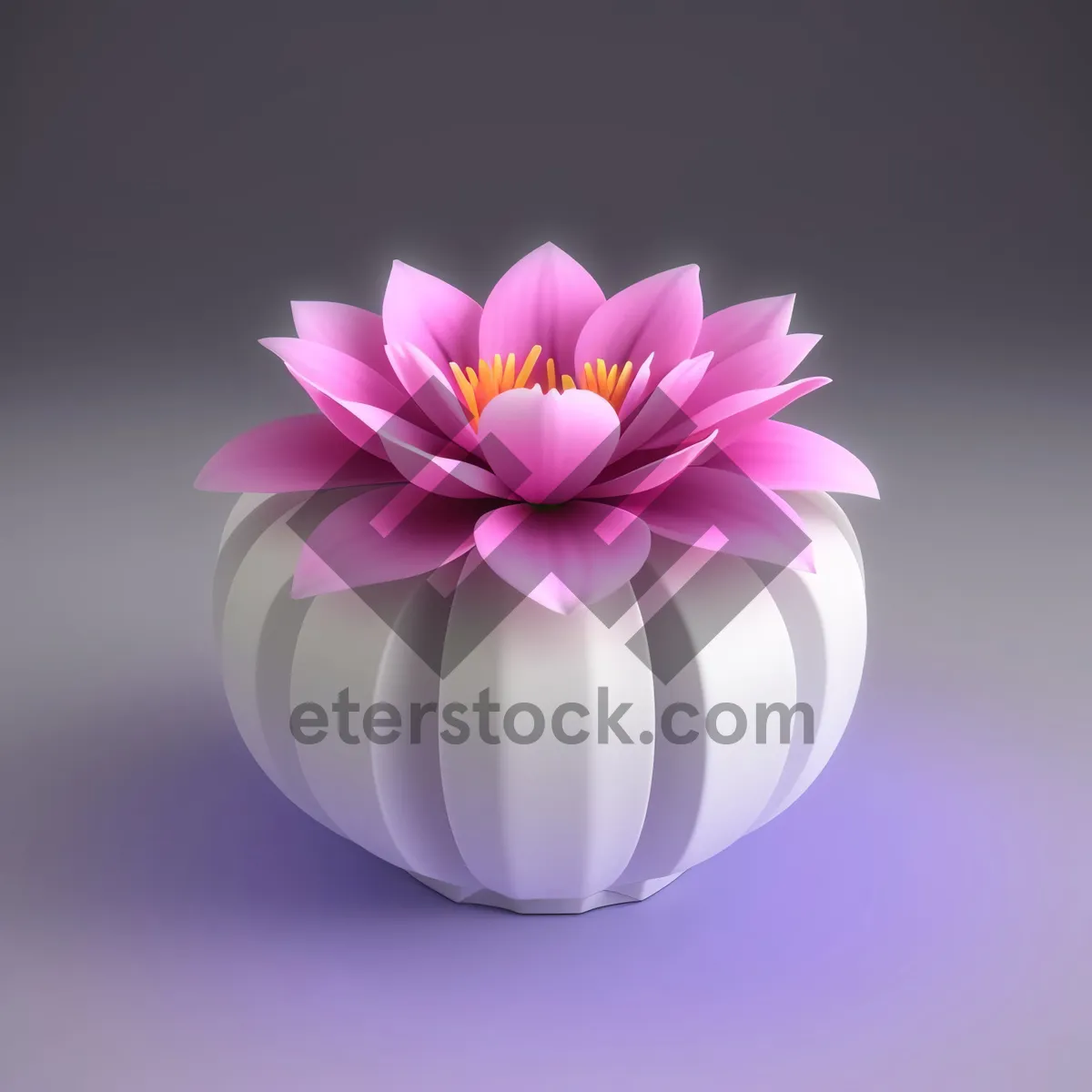 Picture of Vibrant Pink Lotus Blossom in Full Bloom