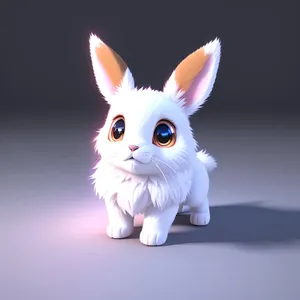 Cute Bunny with Furry Ears