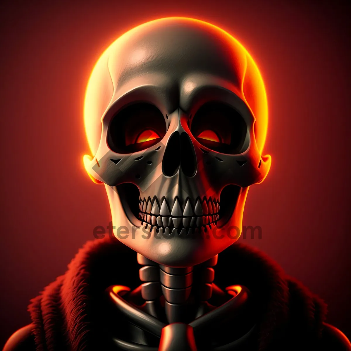 Picture of Spooky Pirate Skull with Bones