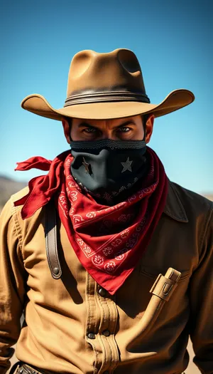 Black cowboy hat portrait of adult male person