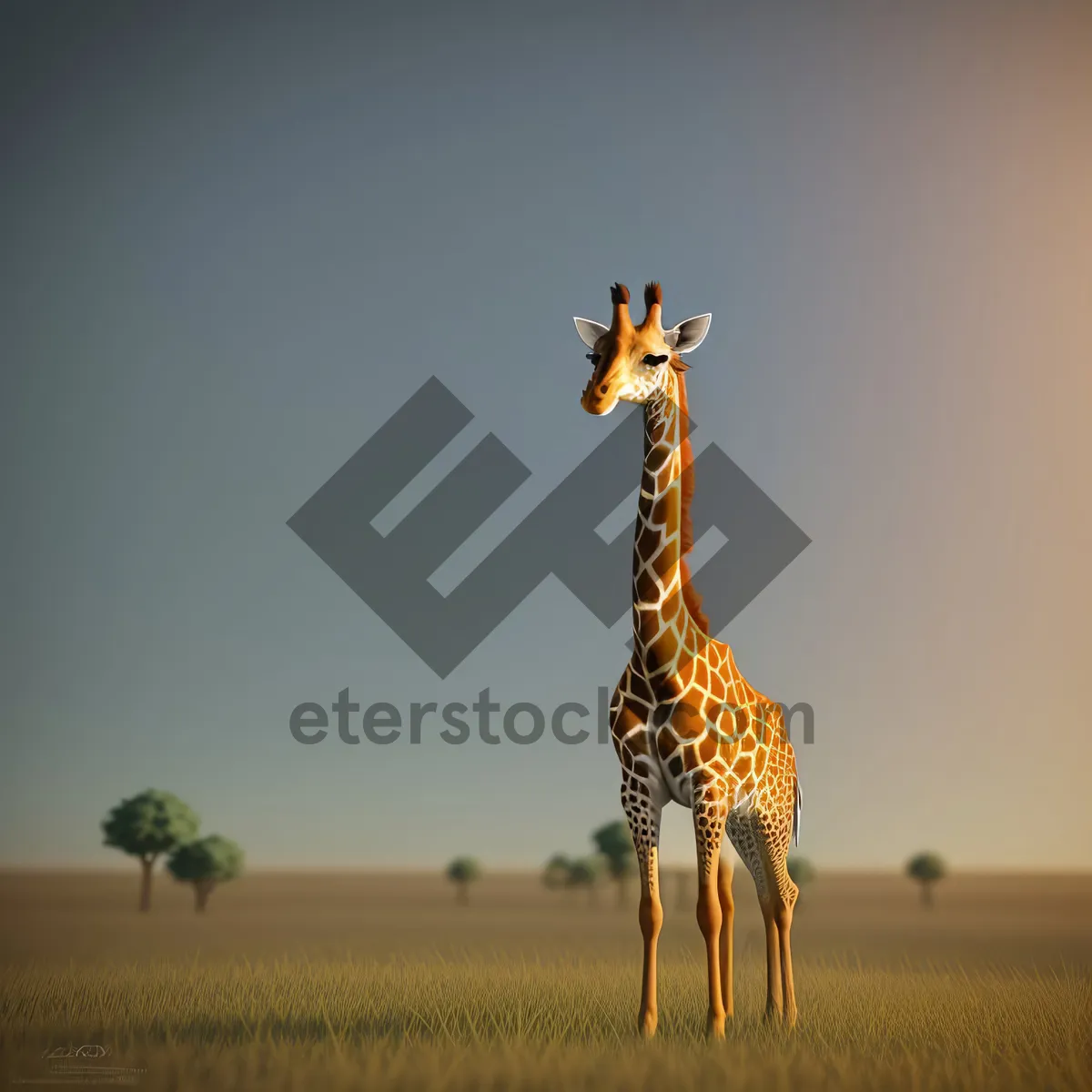 Picture of Graceful Giraffe in African Savanna