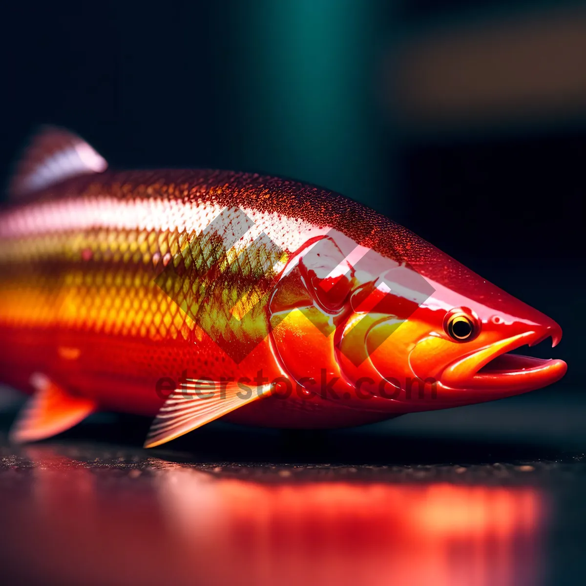 Picture of Vibrant Marine Carp Swimming in Aquarium