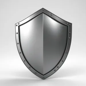 Metal shield emblem with shiny design