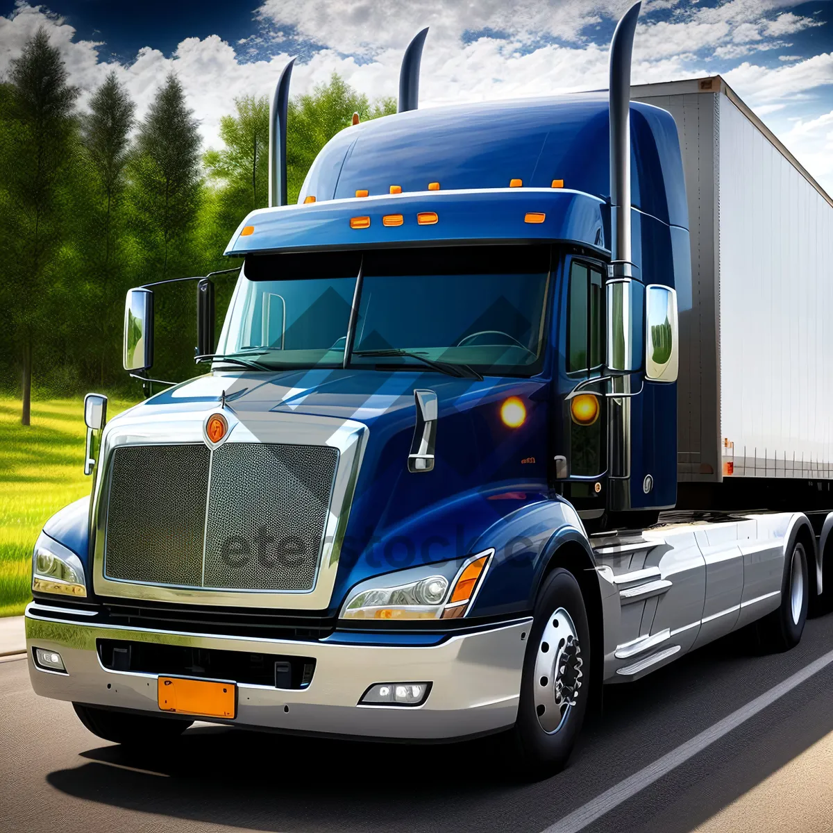 Picture of Highway Haul: Fast Freight Transportation with a Trailer Truck