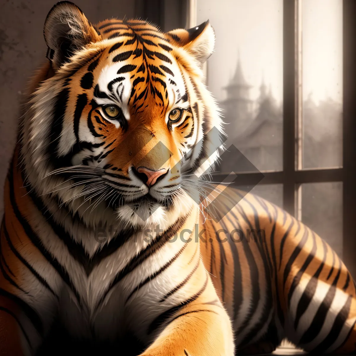 Picture of Fierce Jungle Predator: Striped Tigress in the Wild