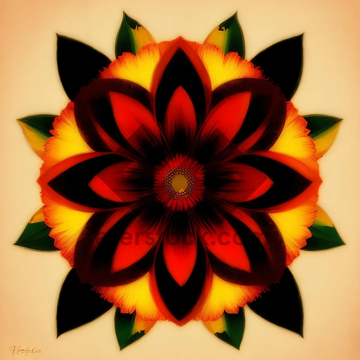 Picture of Vibrant Lotus Petal Pinwheel Design