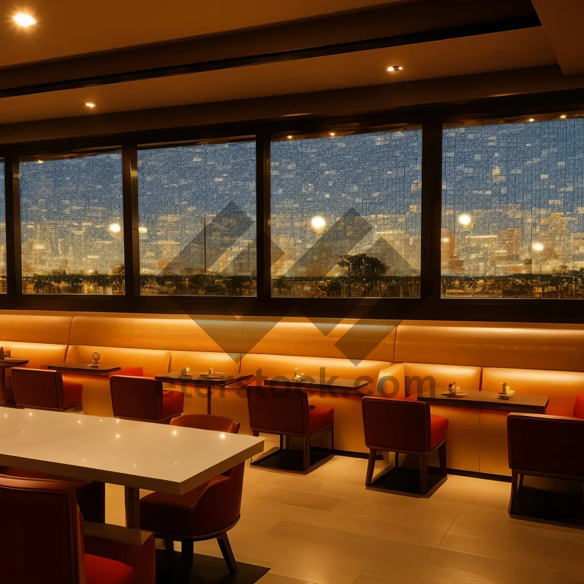 Picture of Modern Classroom Interior with Wood Furniture and Grand Piano
