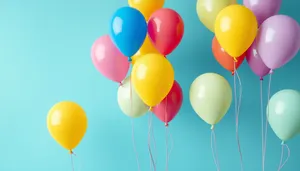 Colorful balloon party decoration in orange and yellow.