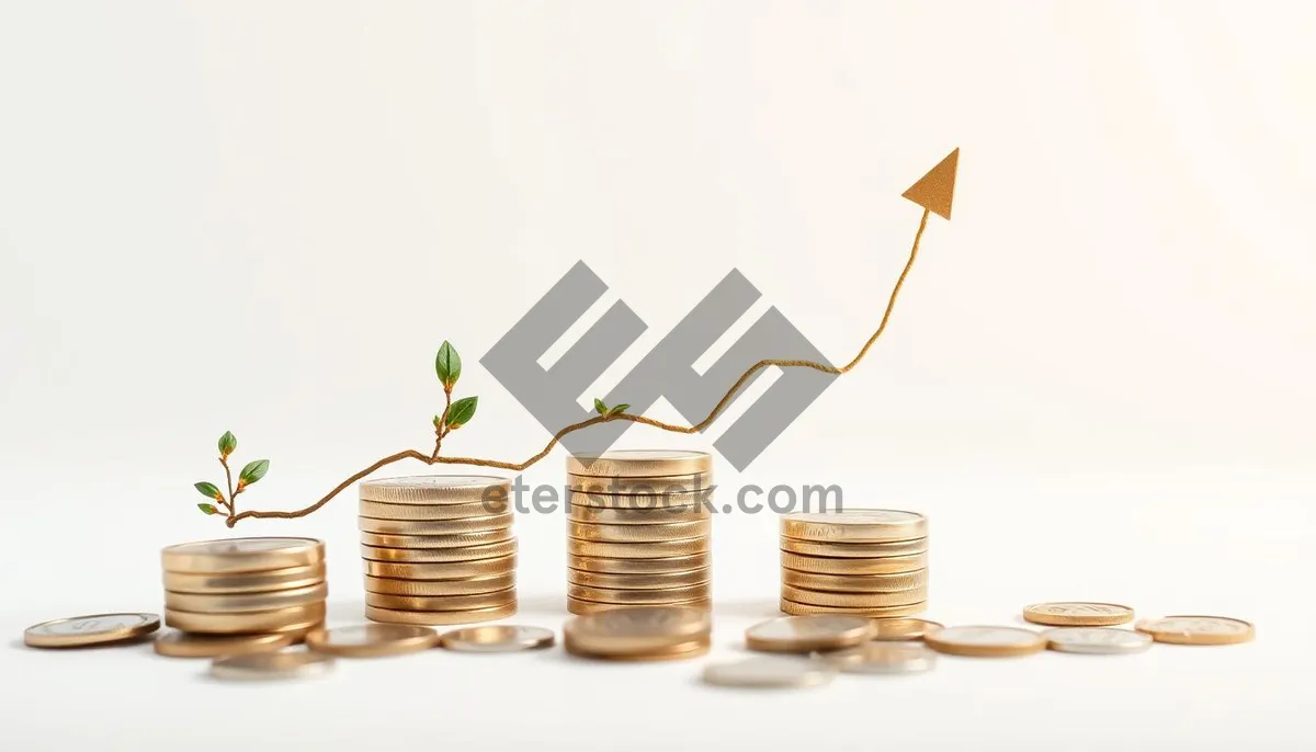 Picture of Stack of Golden Coins on Bamboo Column.