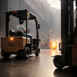 Industrial Cargo Transportation: Heavy Forklift Delivery Truck