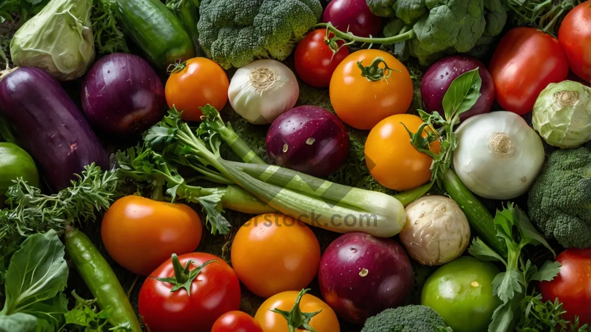 Picture of Fresh Vegetable and Fruit Salad for Healthy Diet