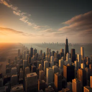 Metropolitan City Skyline at Sunset