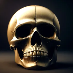 Spooky Pirate Skull Mask Covering Human Teeth