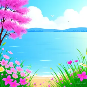 Vibrant Pink Sky: Motion-Filled Seasonal Art