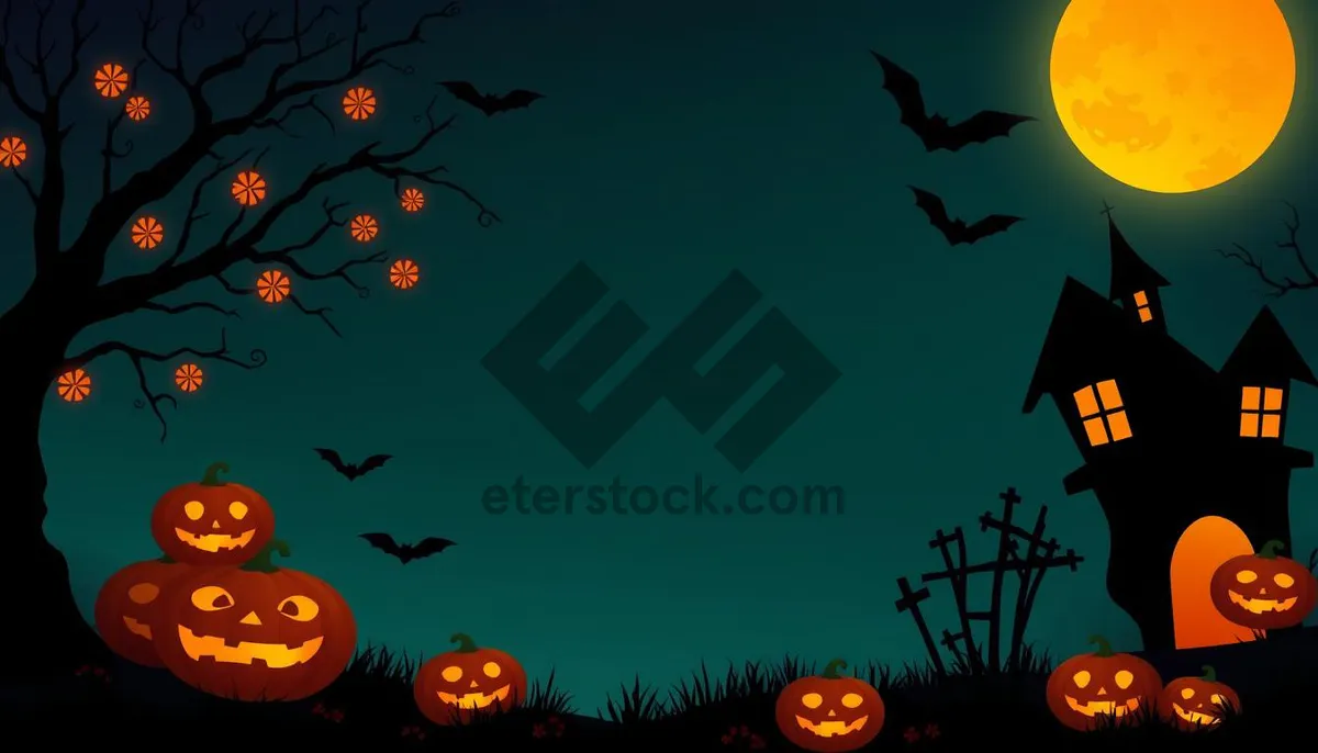 Picture of Spooky Halloween Night in the Cemetery