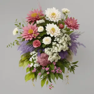Colorful Spring Wedding Flower Arrangement in Vase