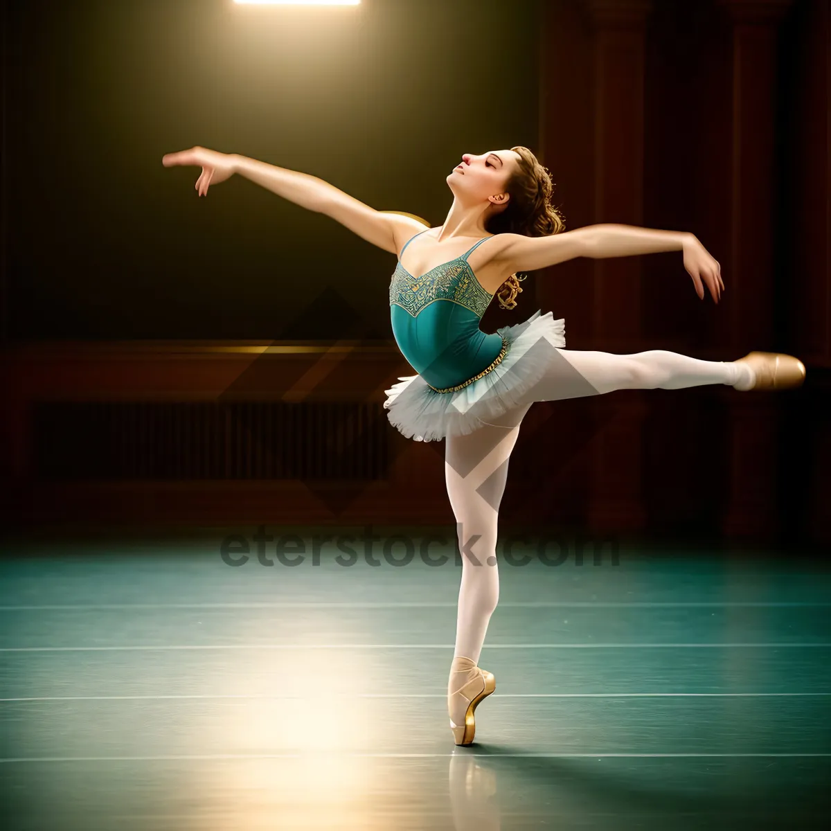 Picture of Graceful Ballet Dancer on Balance Beam