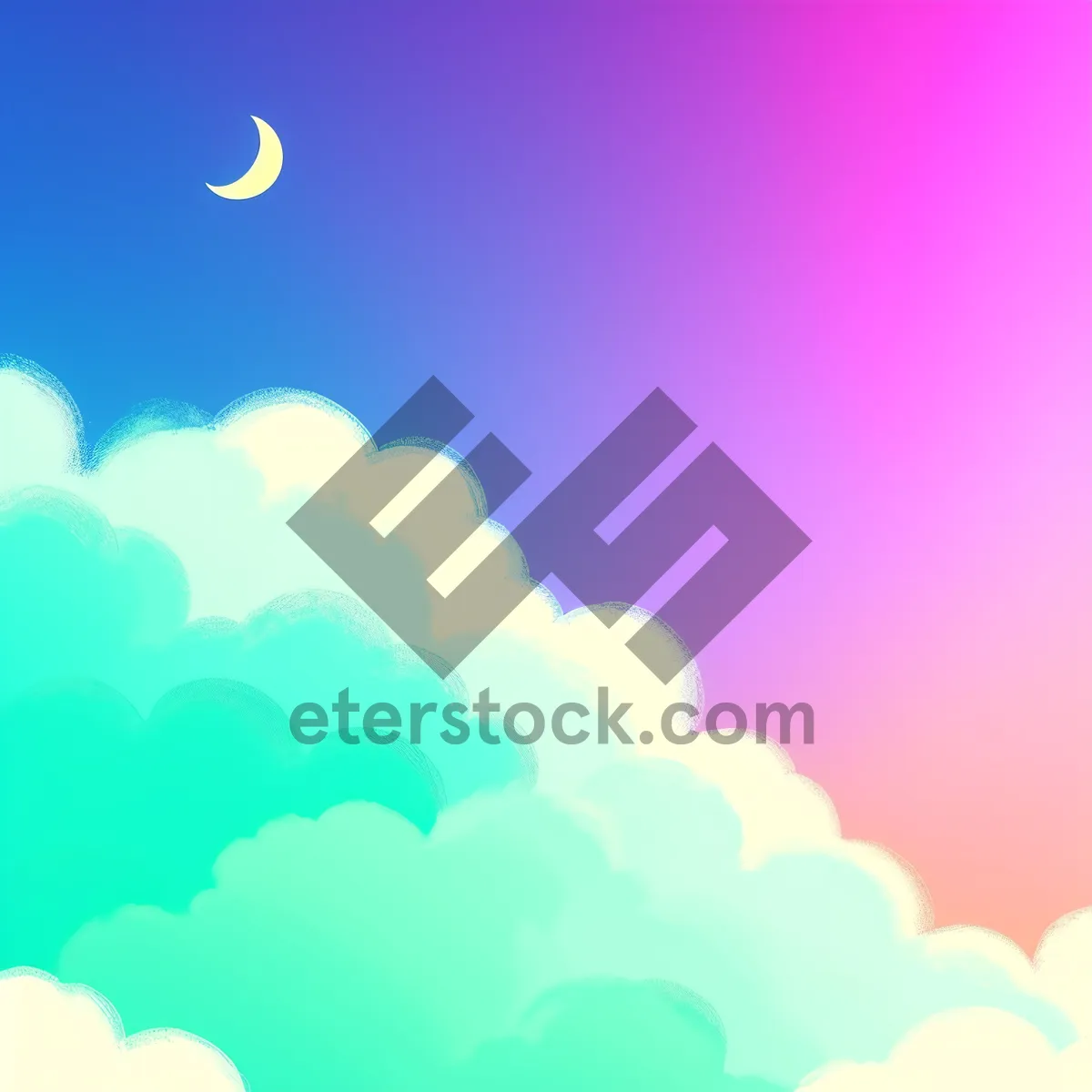 Picture of Cloudy Artistic Graphic Design Wallpaper