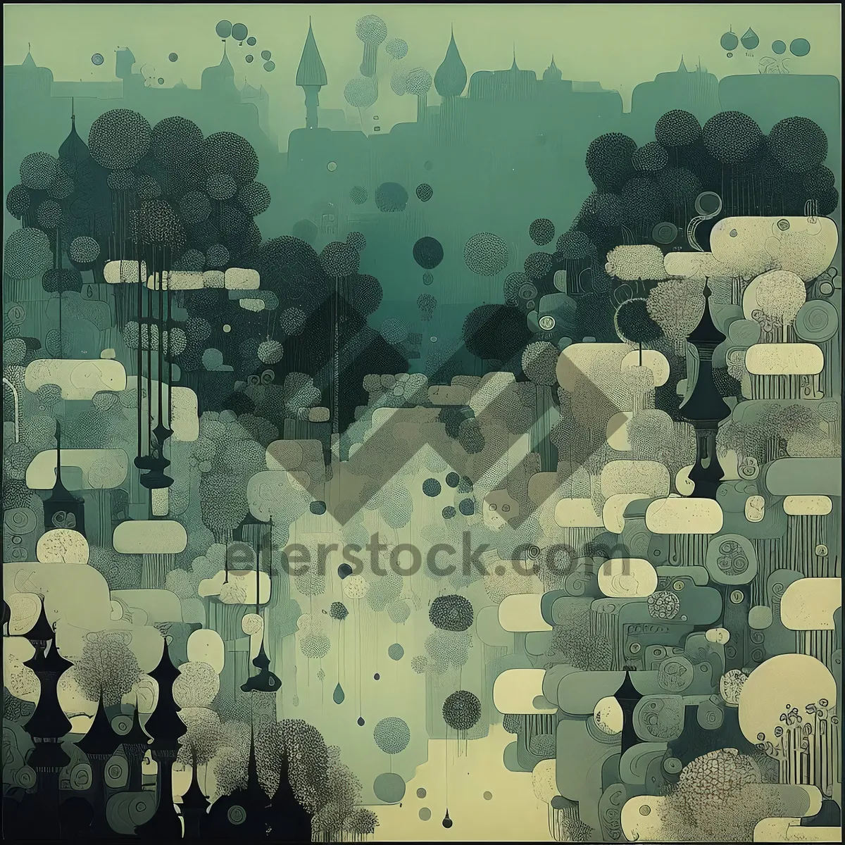 Picture of Grunge Pattern Cemetery Graphic Design