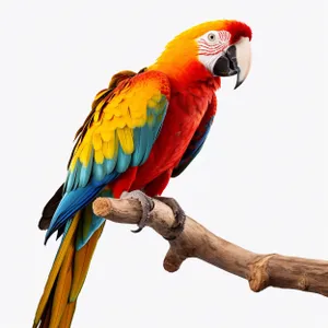 Colorful Macaw Parrot with Yellow Feathers