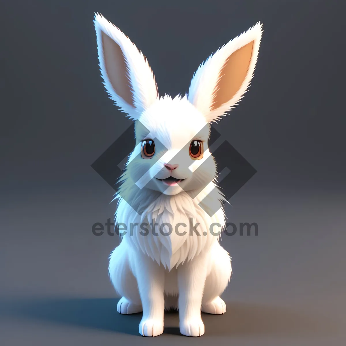 Picture of Furry Bunny with Adorable Ears - Cute Pet Photograph