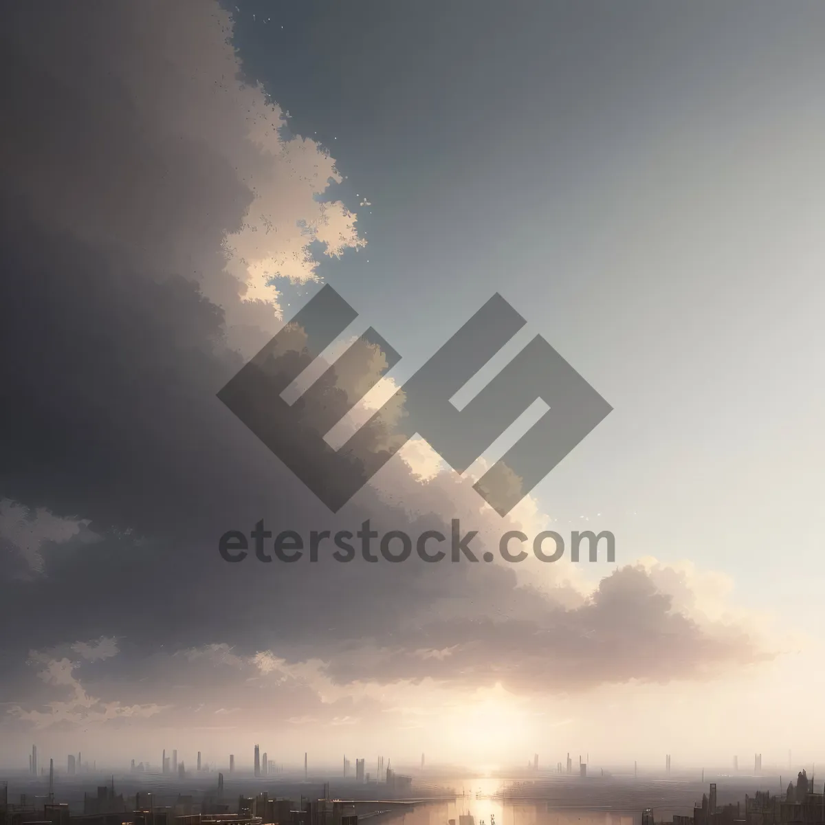 Picture of Atmospheric Sunset Illuminating Scenic Cloudscape