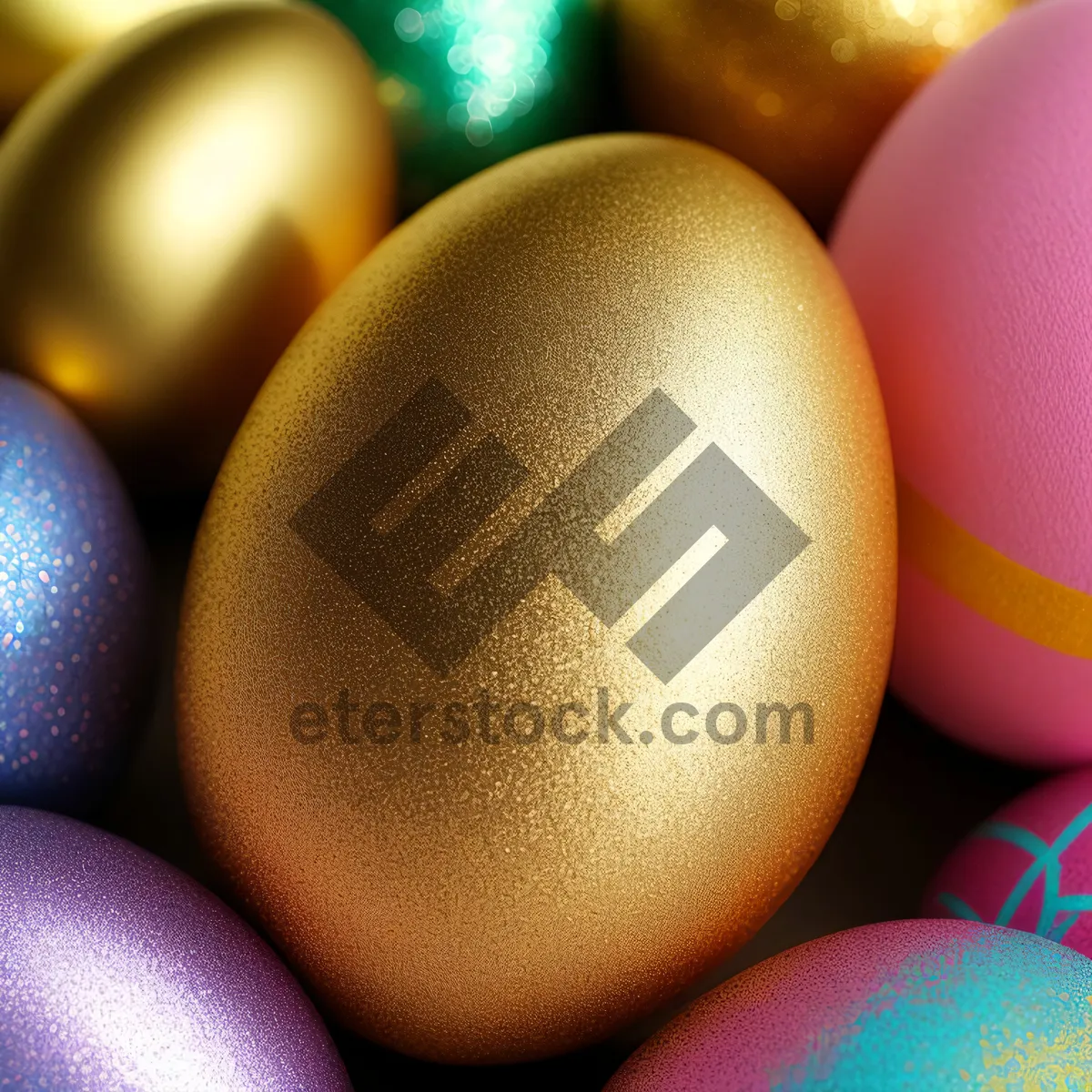 Picture of Colorful Easter Egg Candy: Sweet Delights in Yellow