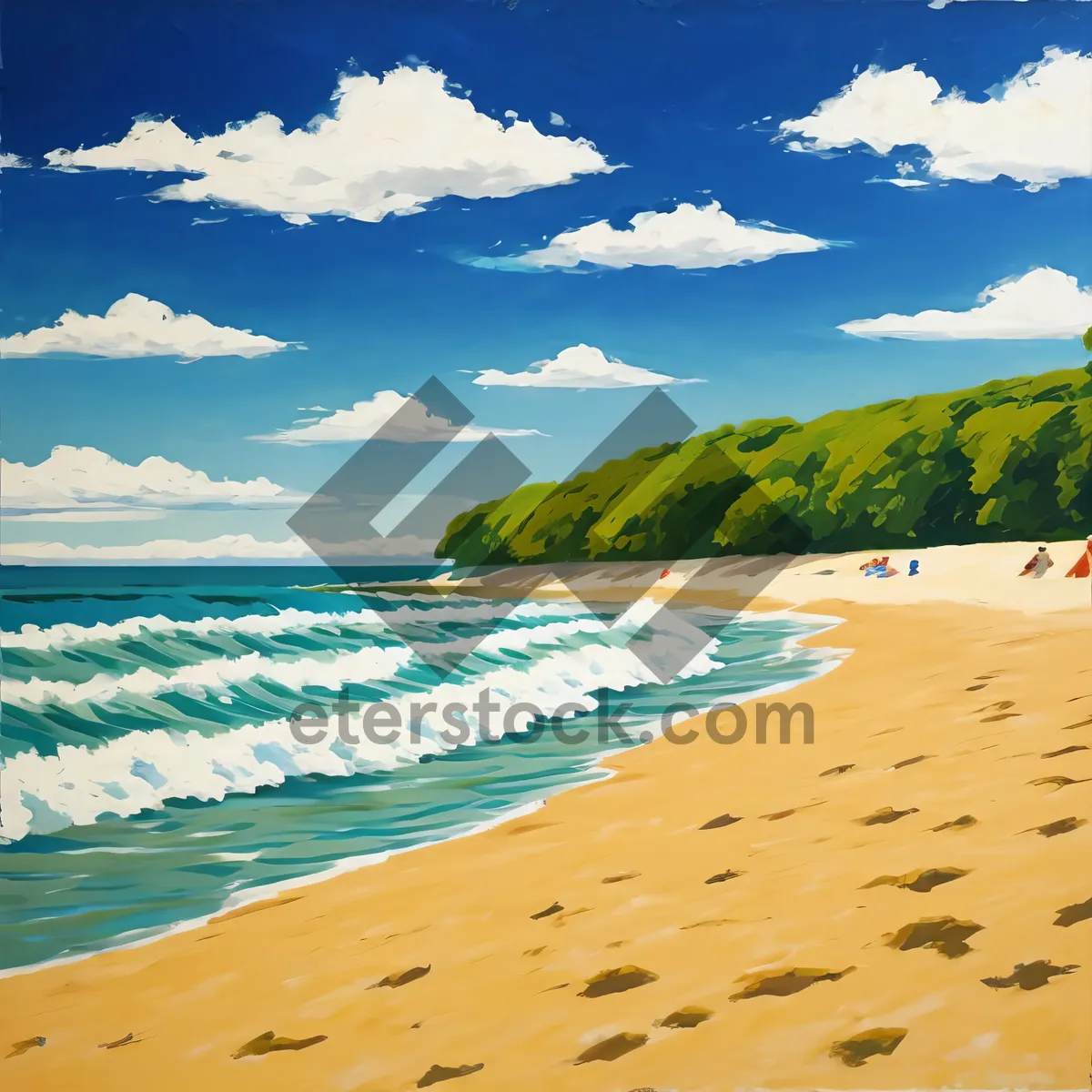 Picture of Turquoise waters lapping a sandy coast