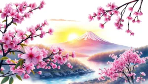 Watercolor Pink Flower Design Decoration Art