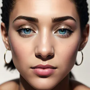 Flawless beauty: Attractive portrait showcasing flawless skin and captivating eyes.