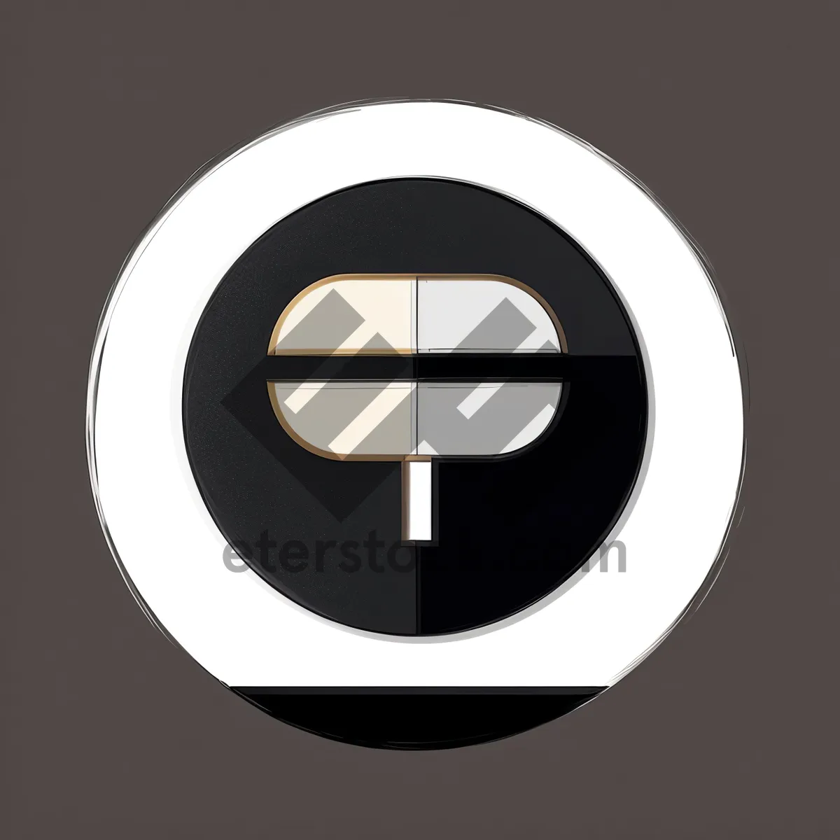 Picture of Shiny 3D Metallic Black Circle Button