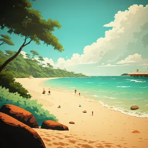Serene Beach Paradise with Turquoise Waves