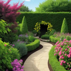 Serenity in Bloom: A Vibrant Summer Garden Display