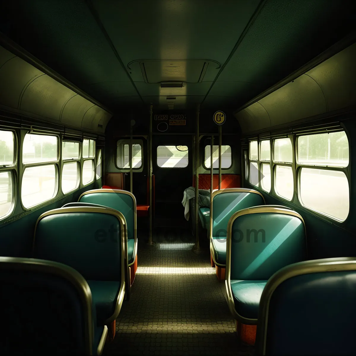 Picture of Modern Speed Car Interior with Comfortable Seating