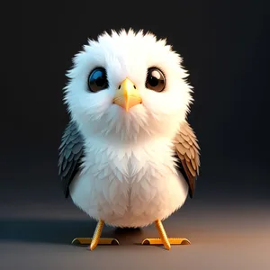 Furry Fluffy Chick with Funny Feathers