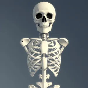 Spooky Skull Sculpture: Anatomically Detailed 3D Skeleton