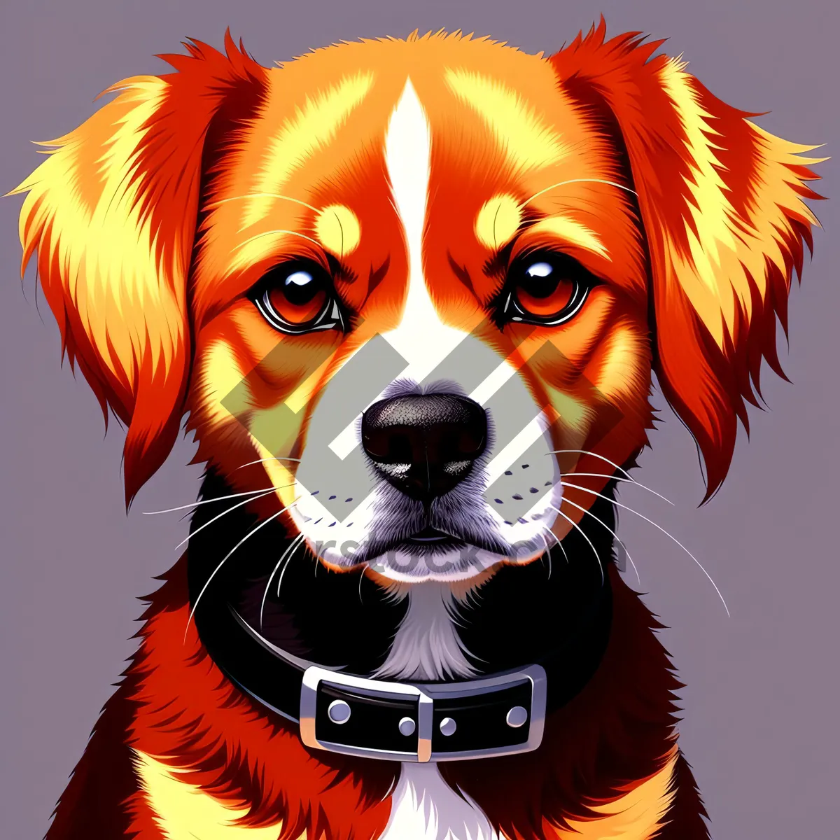 Picture of Adorable Canine Portrait in Studio Setting