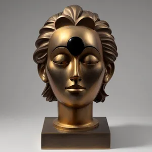 Bronze Sculpture of Disguised Human Face