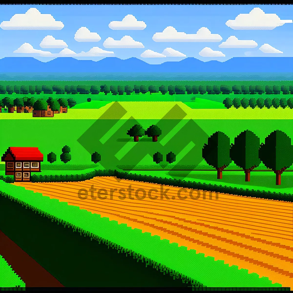 Picture of Serene Meadow Stadium Under Sunny Skies