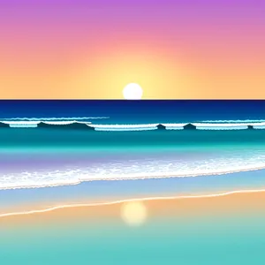 Sunset Seascape Reflections on Turquoise Waters