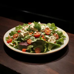 Delicious and Healthy Gourmet Vegetable Salad Plate
