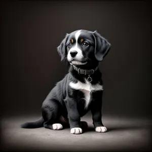 Black Canine Companion in Studio Portrait