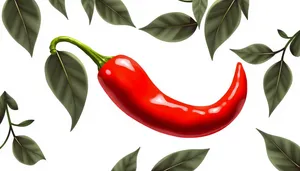 Organic pepper symbol on graphic design element.