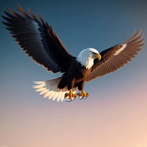Majestic Bald Eagle Soaring through the Vast Sky