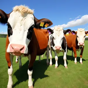 Rustic Livestock Grazing on Country Meadow