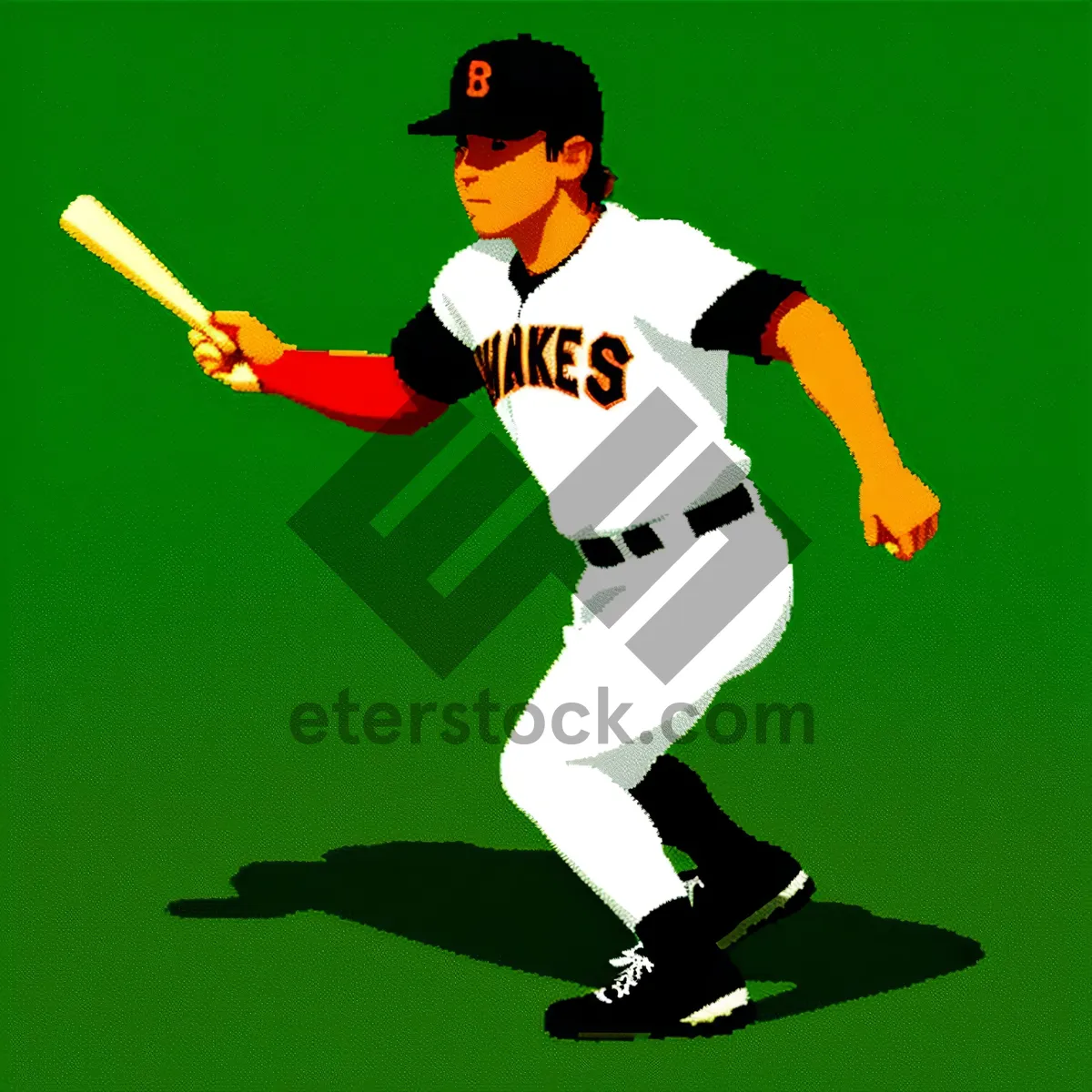 Picture of Dynamic Baseball Player in Silhouette