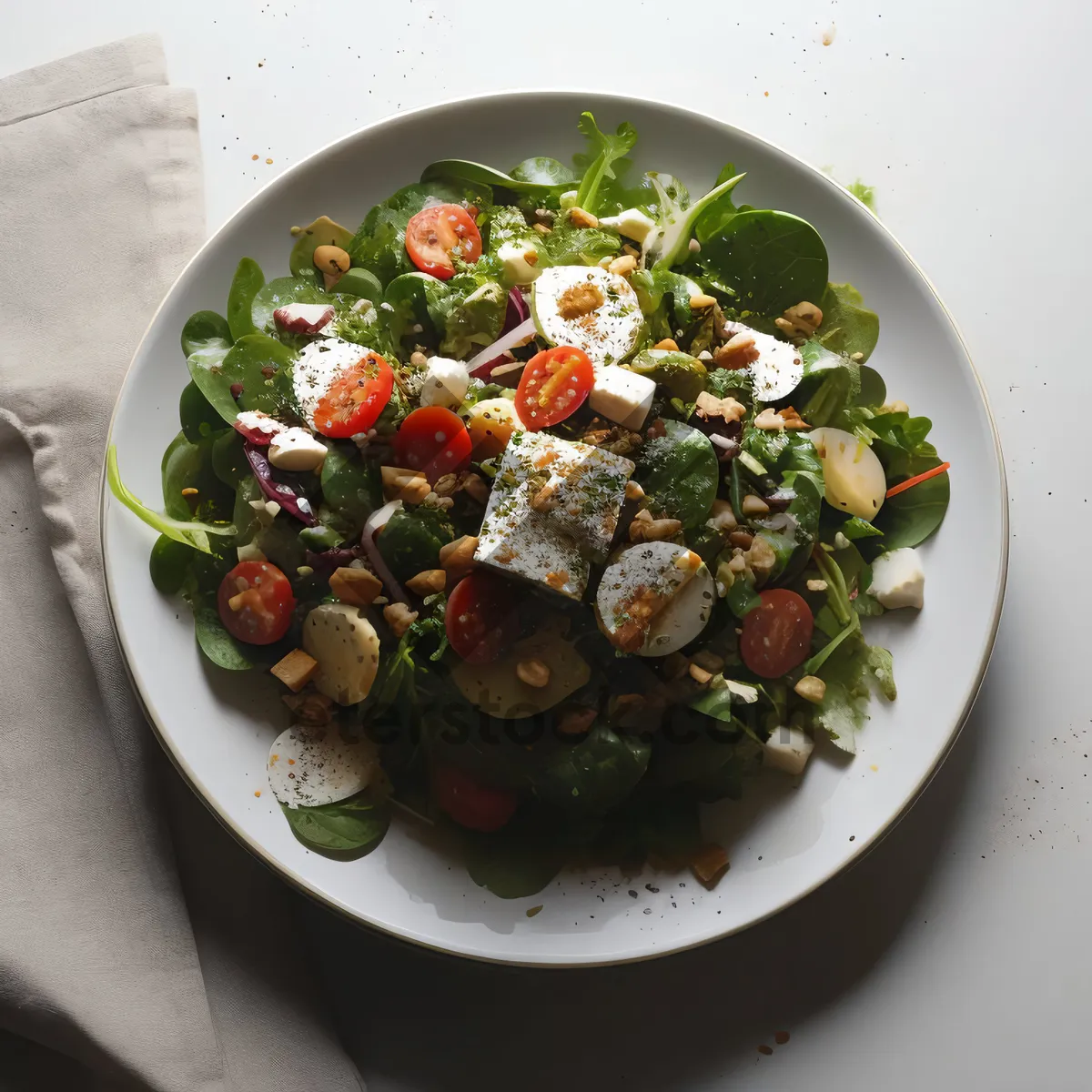 Picture of Delicious Vegetable Salad with Fresh Tomato and Pepper