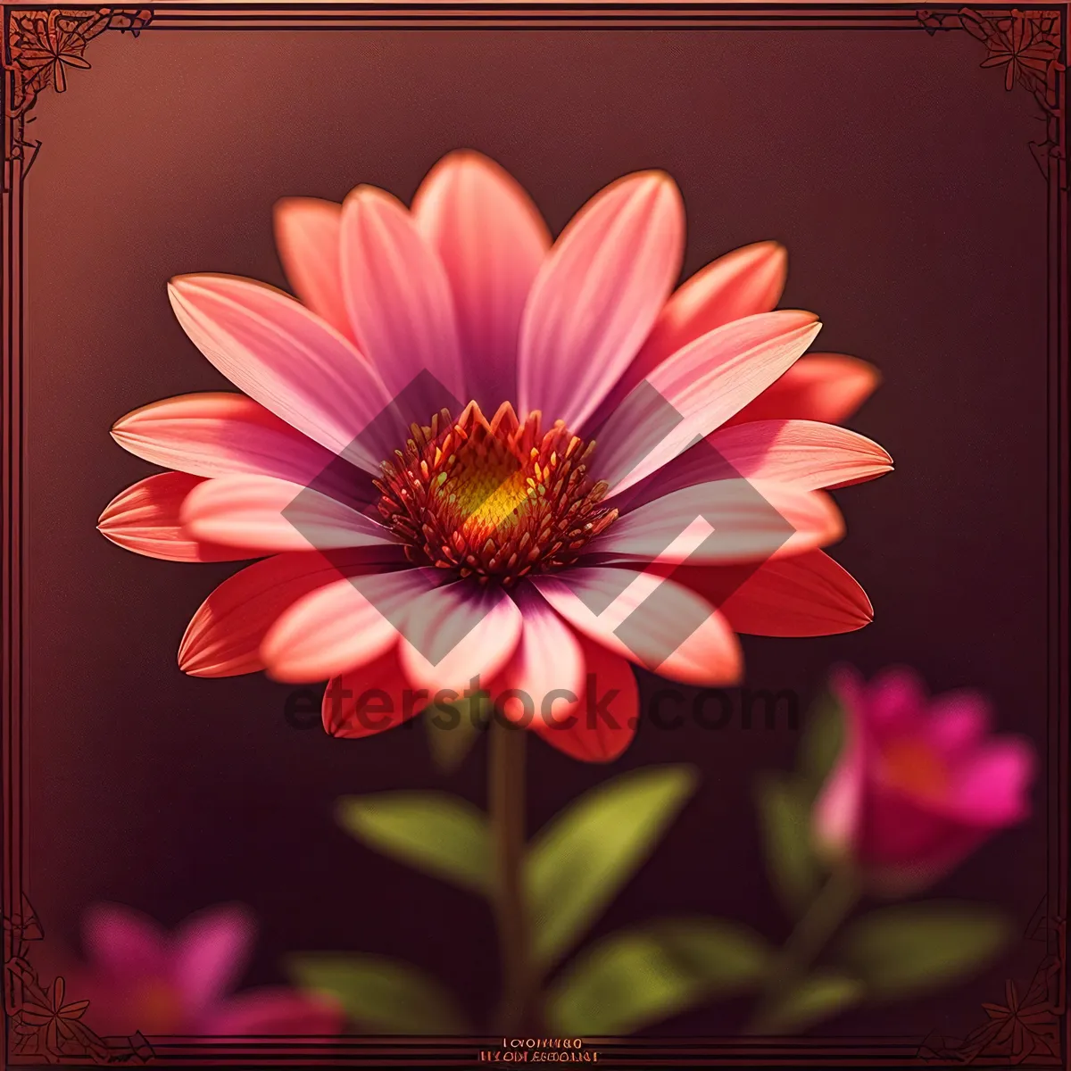 Picture of Vibrant Pink Daisy Blossom in Full Bloom.